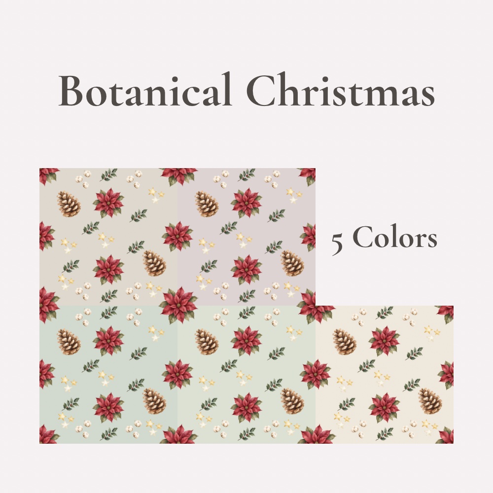 Christmas Seamless Pattern Collection | 5 Designs × 5 Colors | 25 Digital Papers