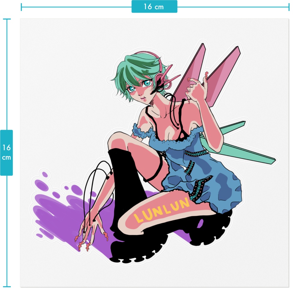 サイバーヘッドフォンるんるんステッカー
