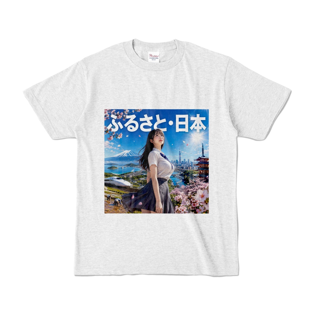ふるさと日本　Tシャツ　アッシュ（FN-043）