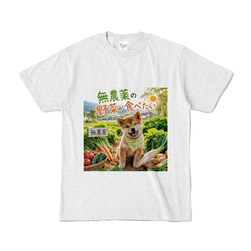 無農薬の野菜が食べたい Tシャツ アッシュ(MYT-006)