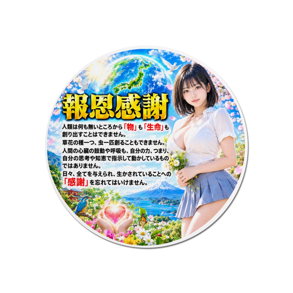 報恩感謝 マウスパッド丸型(HKMMM-001)