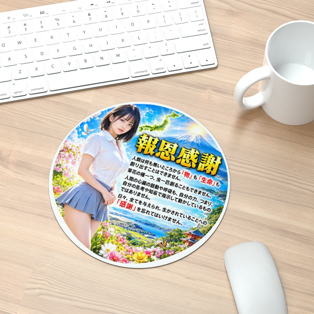 報恩感謝　マウスパッド丸型（HKMMM-002）