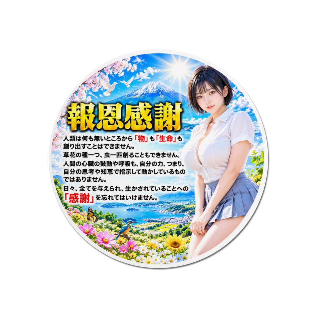 報恩感謝 マウスパッド丸型(HKMMM-003)