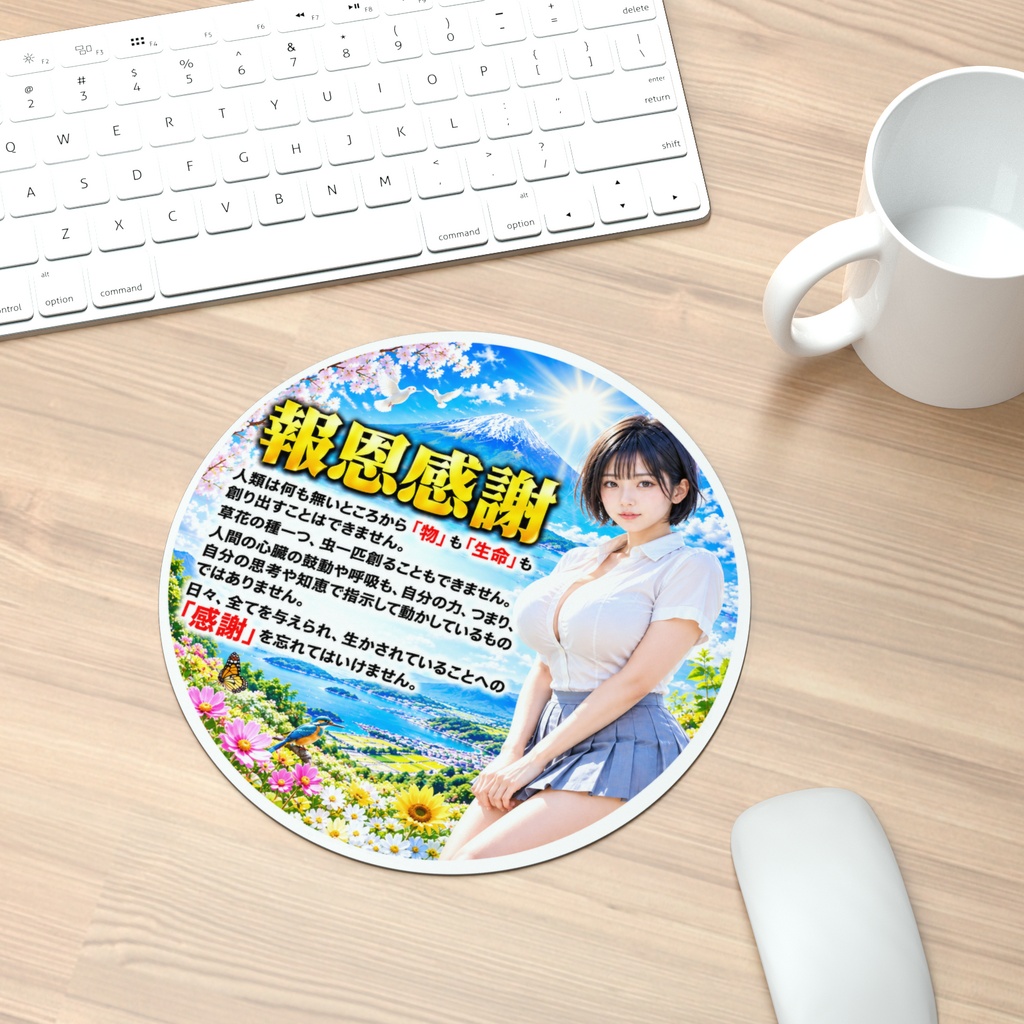 報恩感謝　マウスパッド丸型（HKMMM-003）