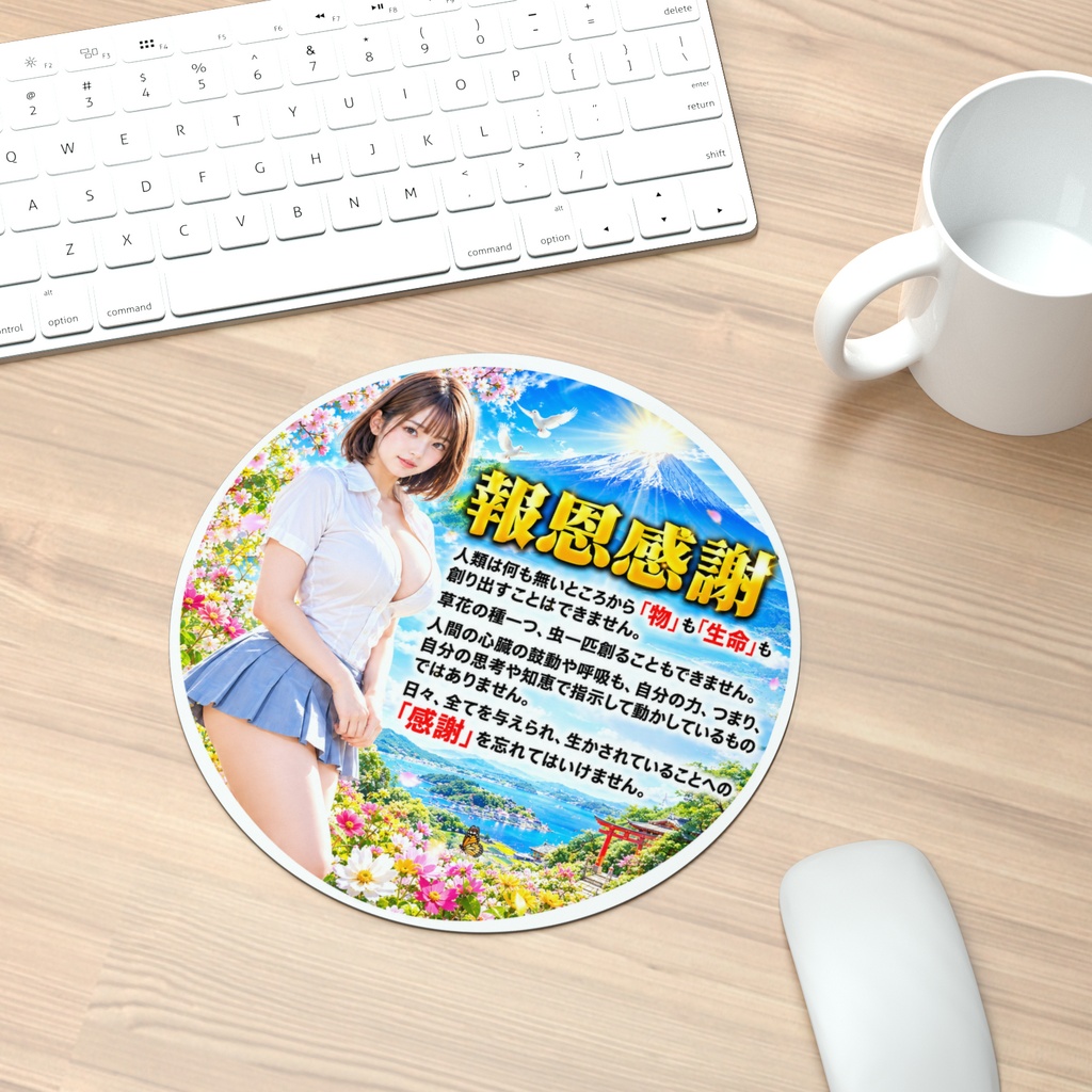 報恩感謝　マウスパッド丸型（HKMMM-004）