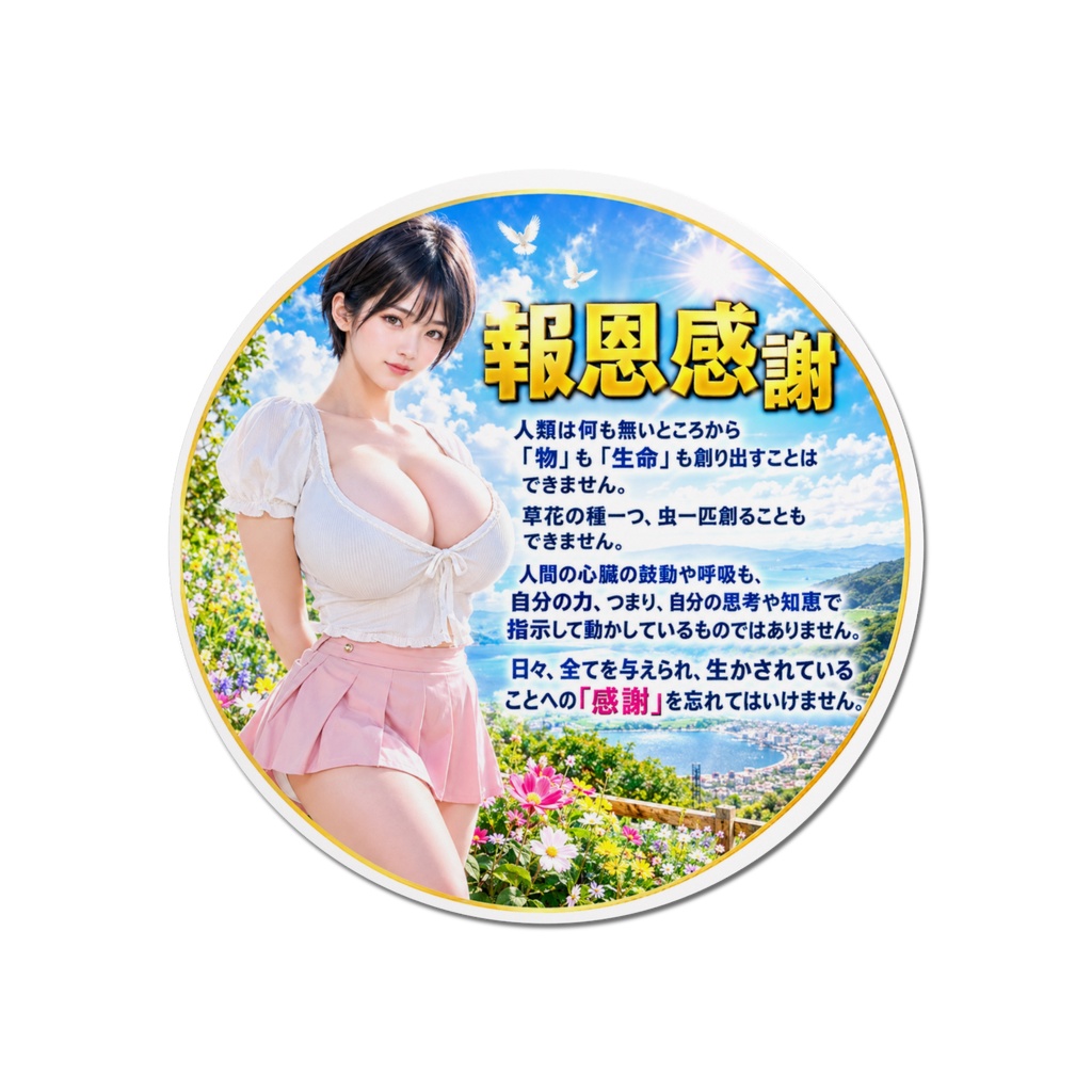 報恩感謝 マウスパッド丸型(HKMMM-005)