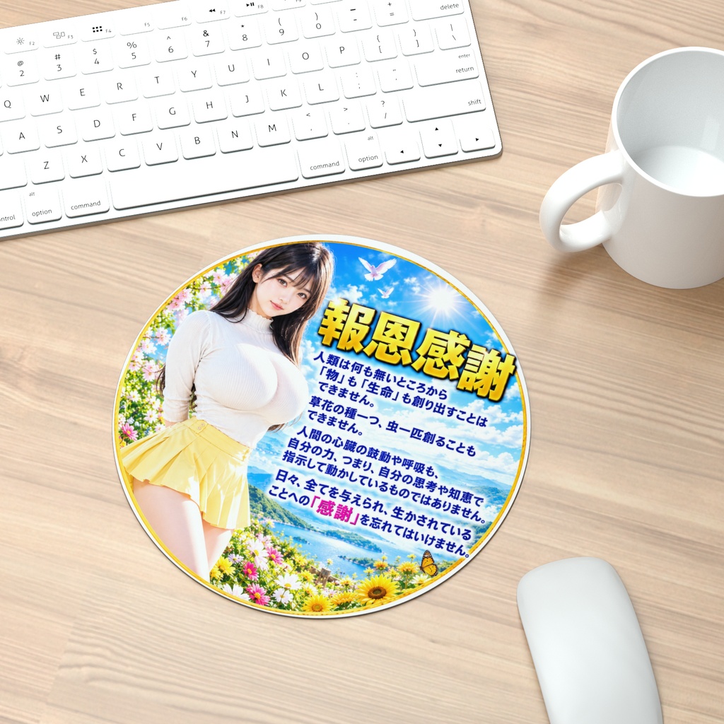 報恩感謝　マウスパッド丸型（HKMMM-007）
