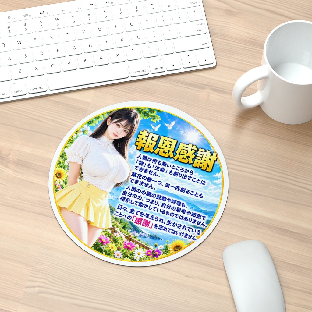 報恩感謝 マウスパッド丸型(HKMMM-009)