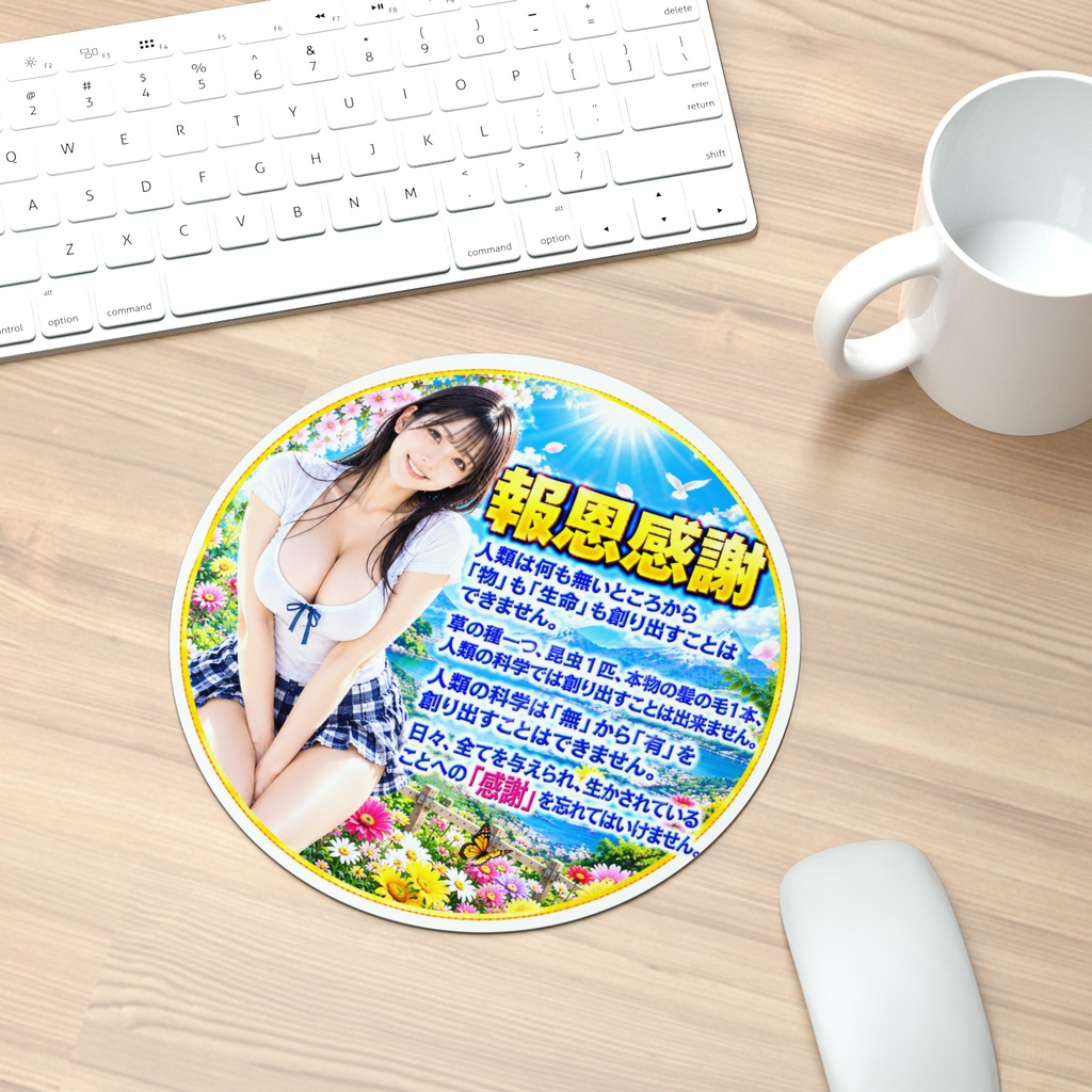 報恩感謝 マウスパッド丸型(HKMMM-011)