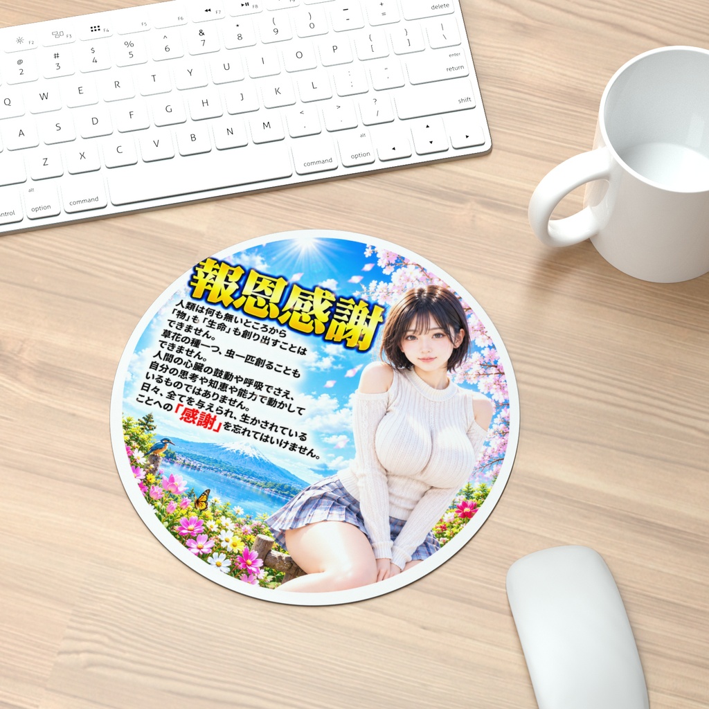 報恩感謝 マウスパッド丸型(HKMMM-013)