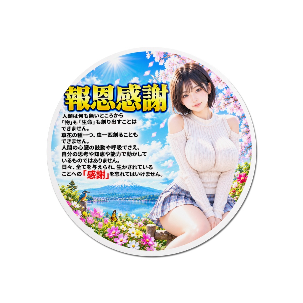 報恩感謝 マウスパッド丸型(HKMMM-013)
