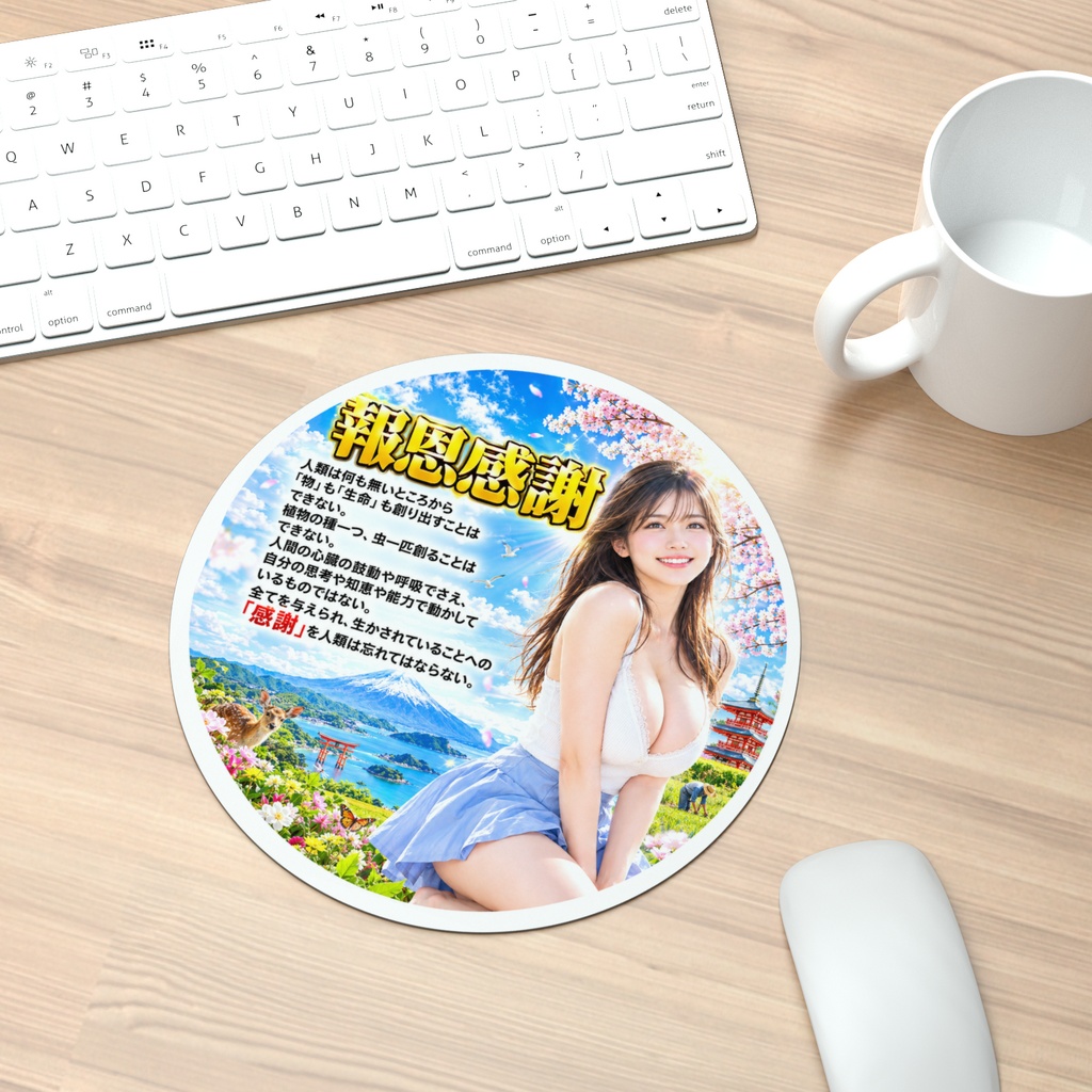 報恩感謝 マウスパッド丸型(HKMMM-015)