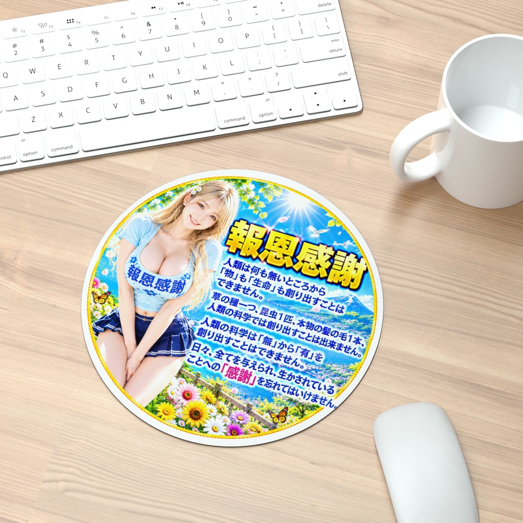 報恩感謝 マウスパッド丸型(HKMMM-016)