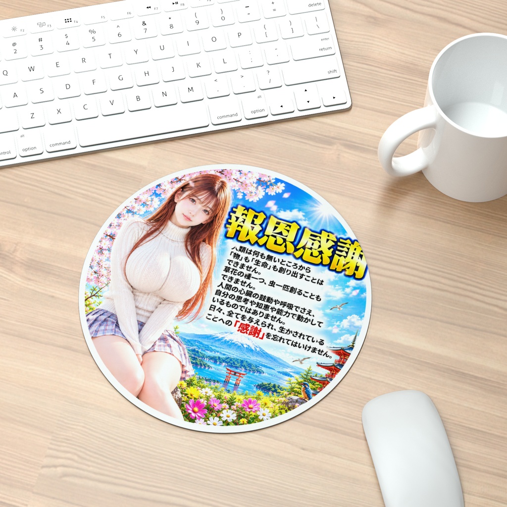 報恩感謝 マウスパッド丸型(HKMMM-018)