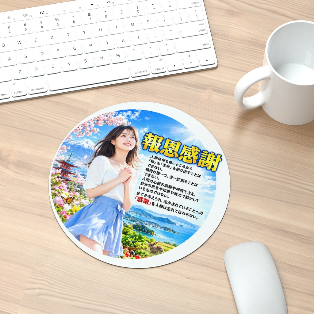 報恩感謝　マウスパッド丸型（HKMMM-024）