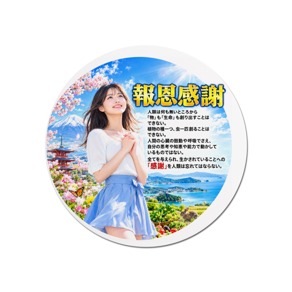 報恩感謝 マウスパッド丸型(HKMMM-024)