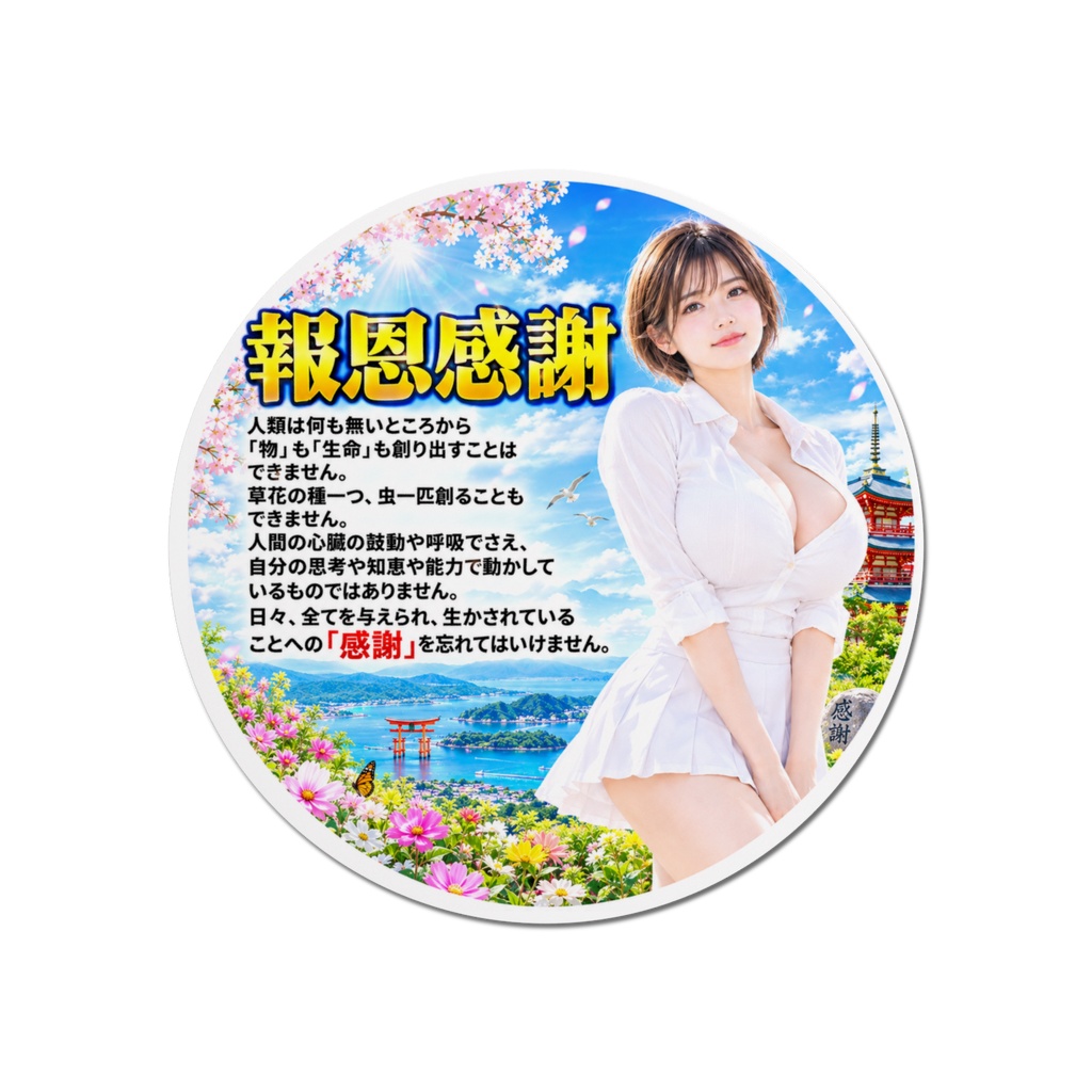 報恩感謝 マウスパッド丸型(HKMMM-027)
