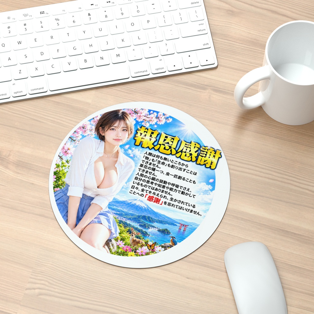 報恩感謝　マウスパッド丸型（HKMMM-030）
