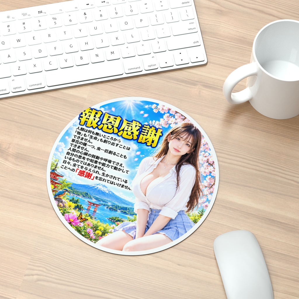 報恩感謝　マウスパッド丸型（HKMMM-043）