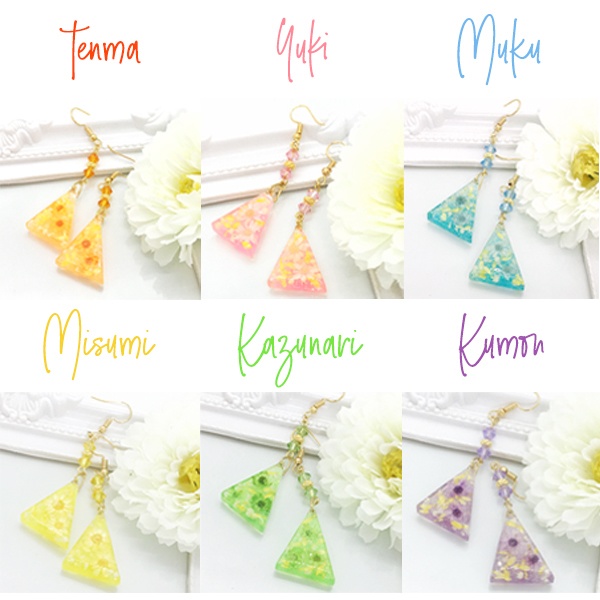 A3!/エースリー 夏組イメージさんかく フラワー レジンピアス イヤリング変更可能