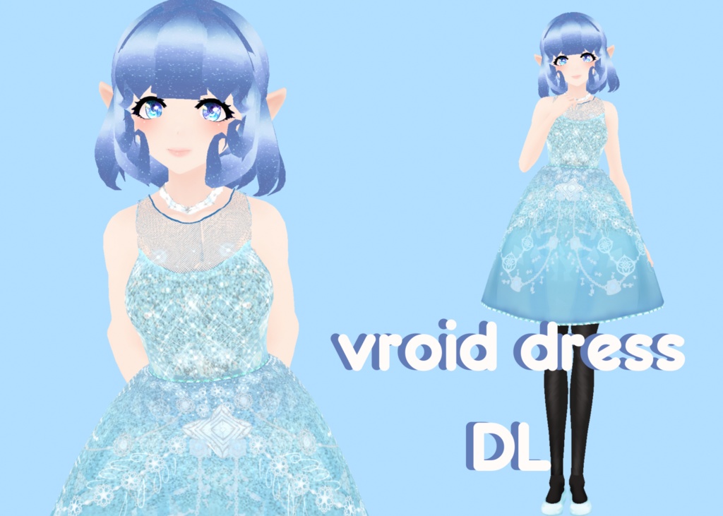 VROID Blue Formal Dress