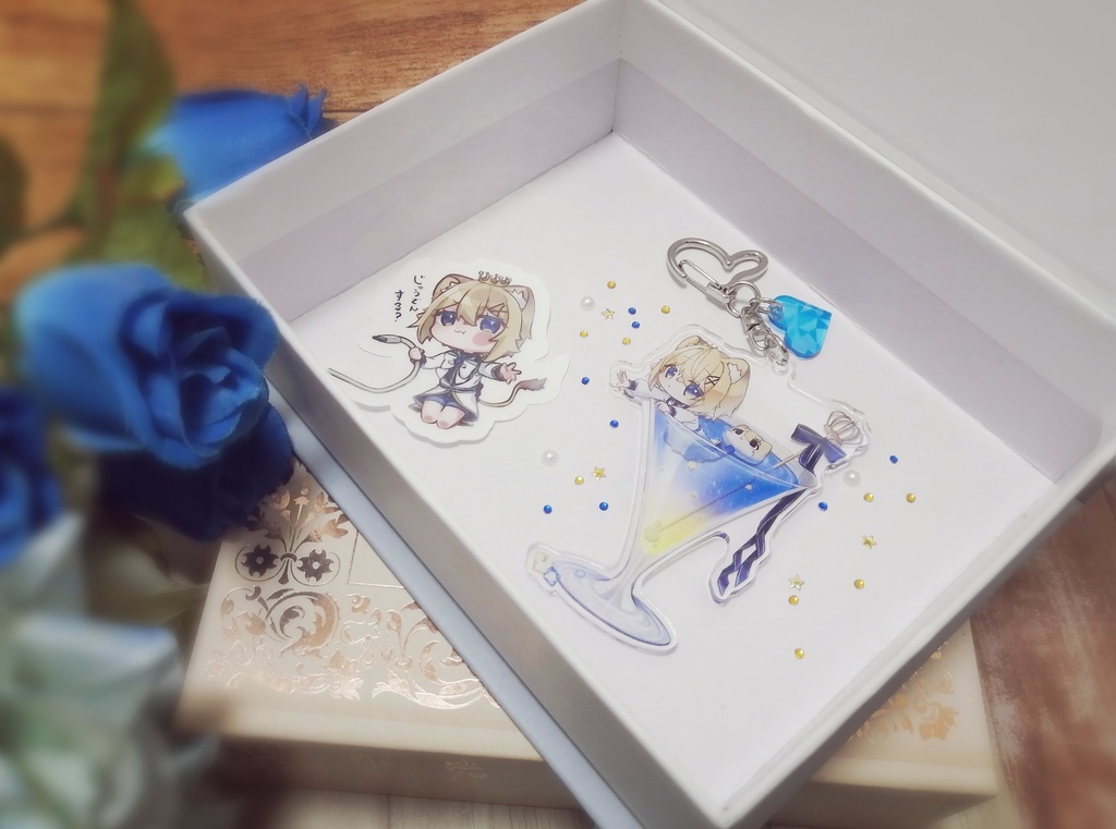 ぼくの瞳色ドリンクアクリルキーホルダー withろみもち +クリアステッカー