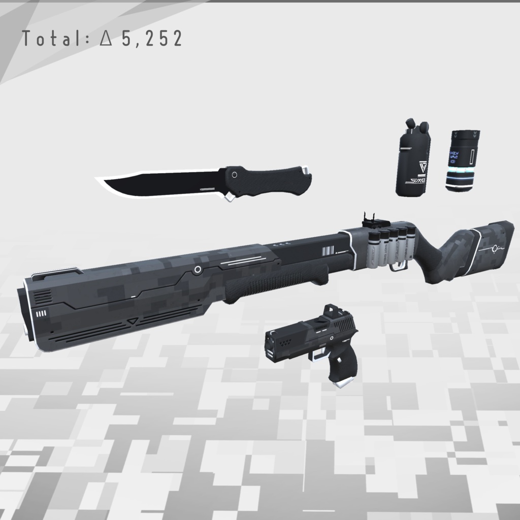 VRC使用想定モデル【サイバー武器セット3】