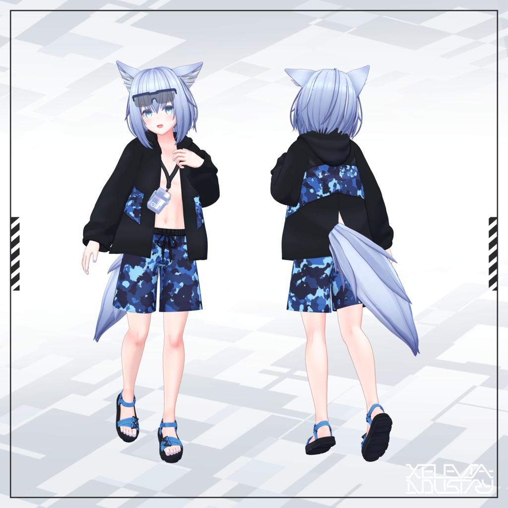 着せ替え用モデル『水着+ラッシュガード』