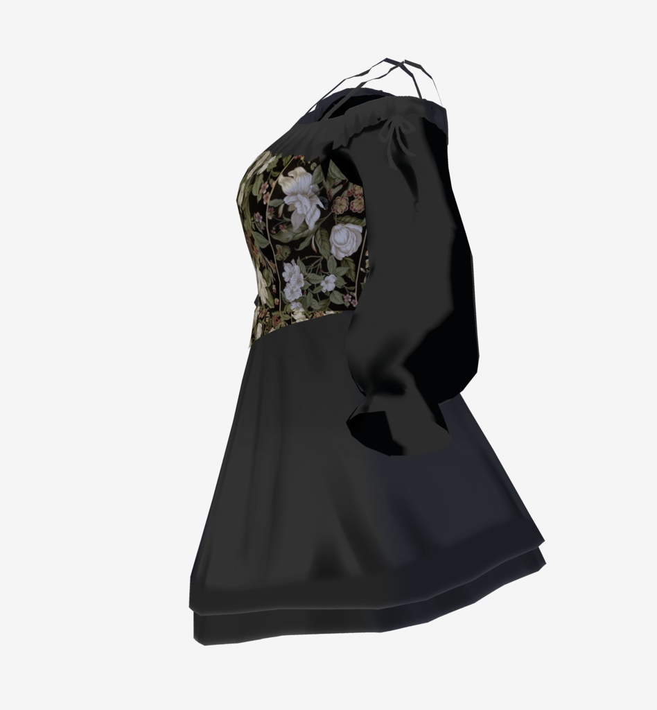 【無料/Free Vroid dress texture】DD003 black dress