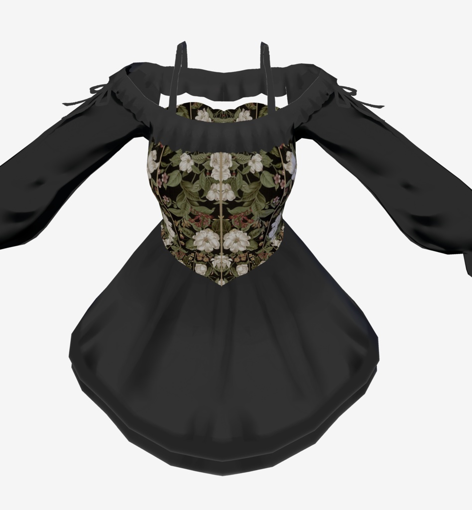【無料/Free Vroid dress texture】DD003 black dress