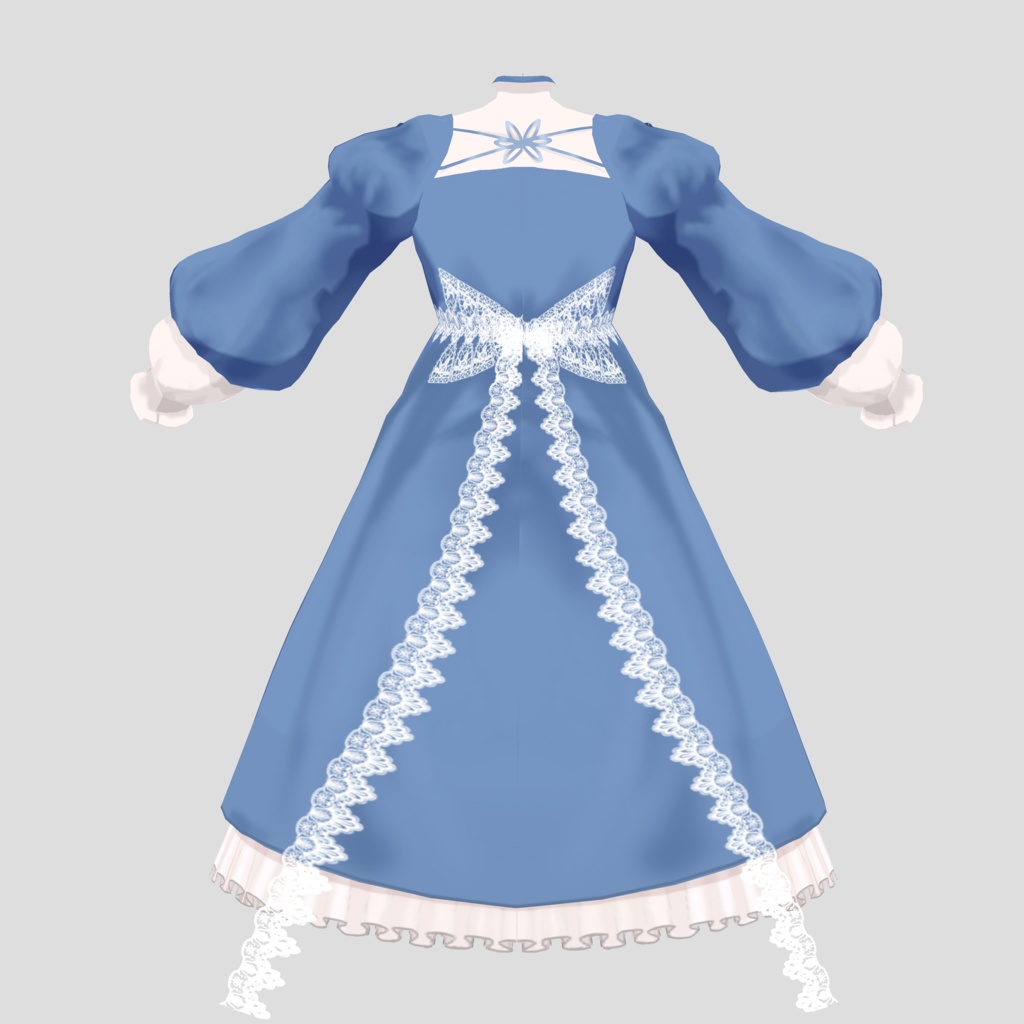 【vroid dress texture】classic blue lolita dress