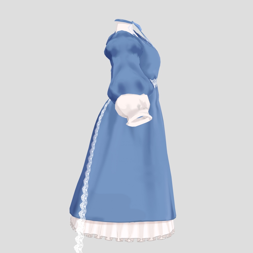 【vroid dress texture】classic blue lolita dress