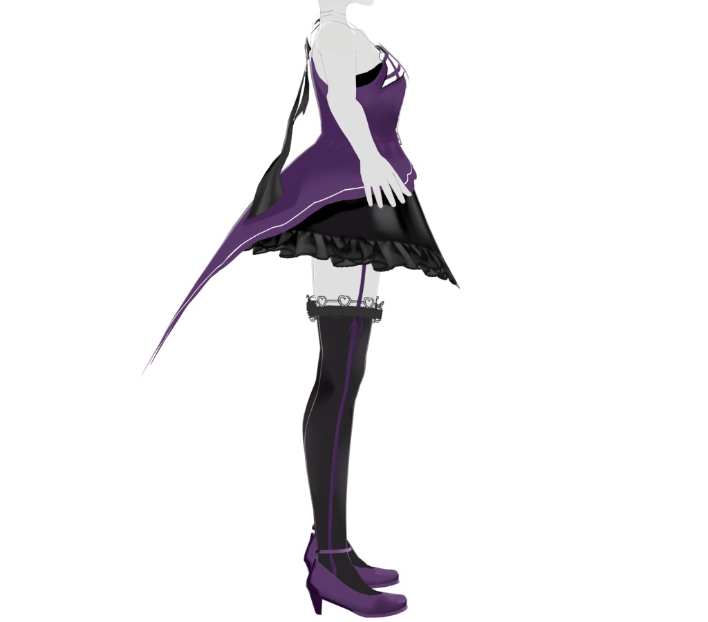 Vroid dress texture purple Lolita dress