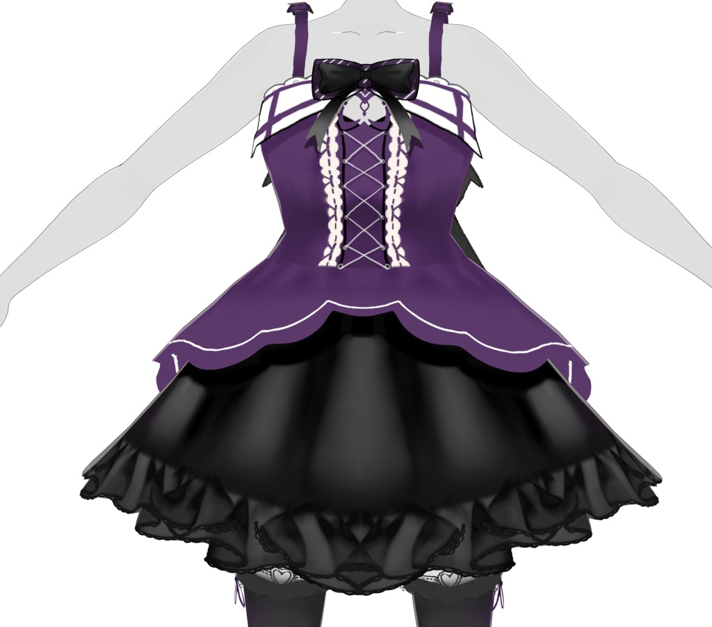 Vroid dress texture purple Lolita dress