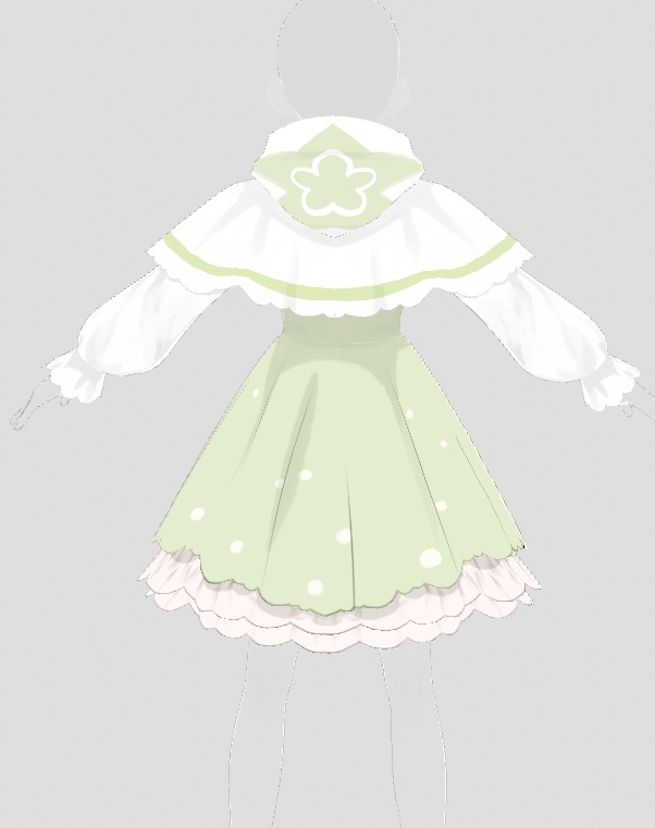 【VRoid衣装】green cute Lolita cape dress