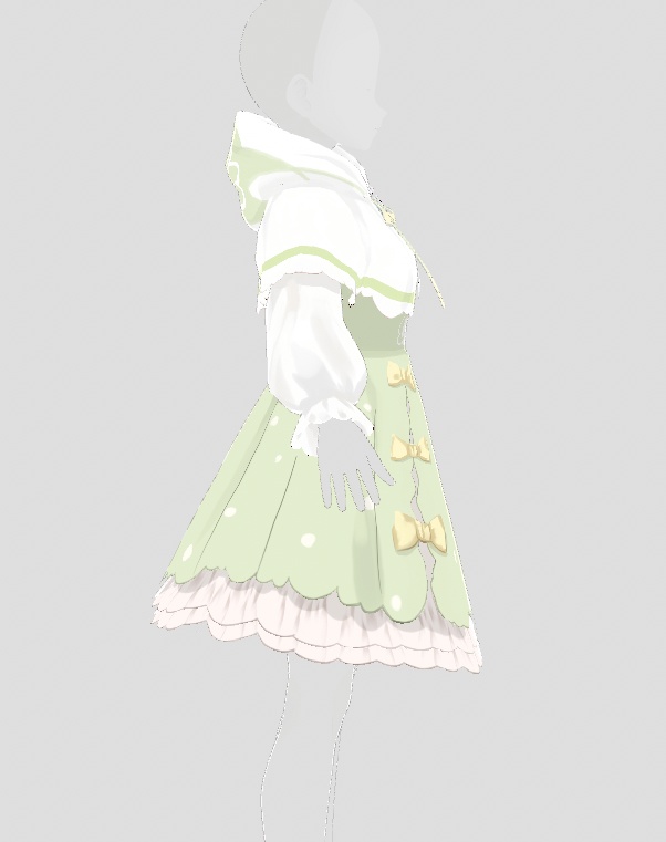 【VRoid衣装】green cute Lolita cape dress