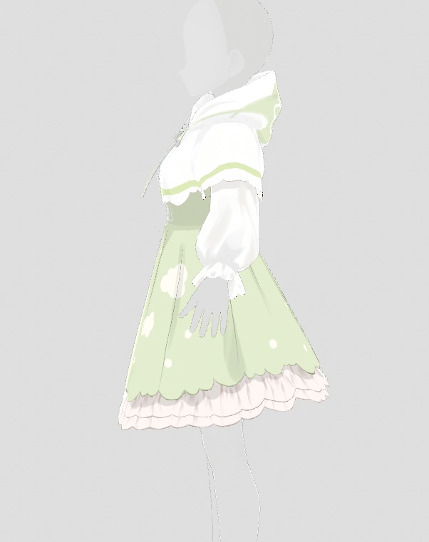 【VRoid衣装】green cute Lolita cape dress