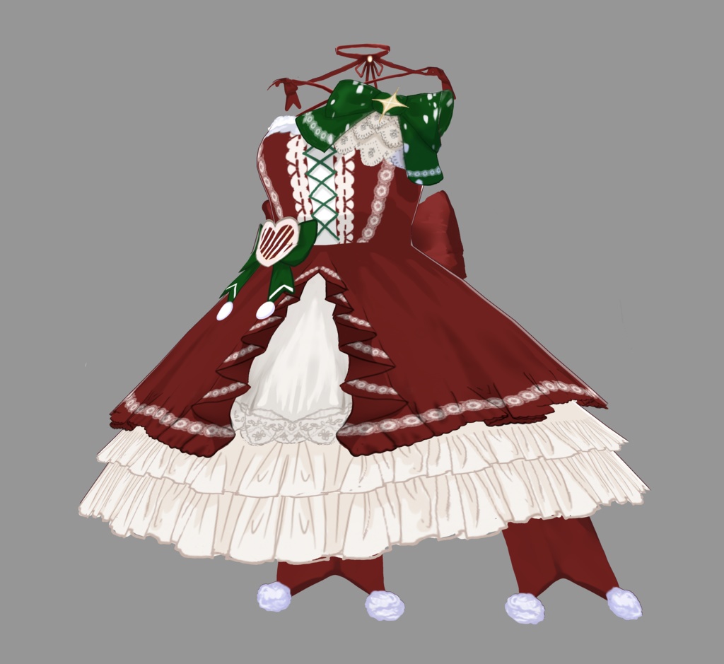 【VRoid衣装】Christmas style Lolita dress