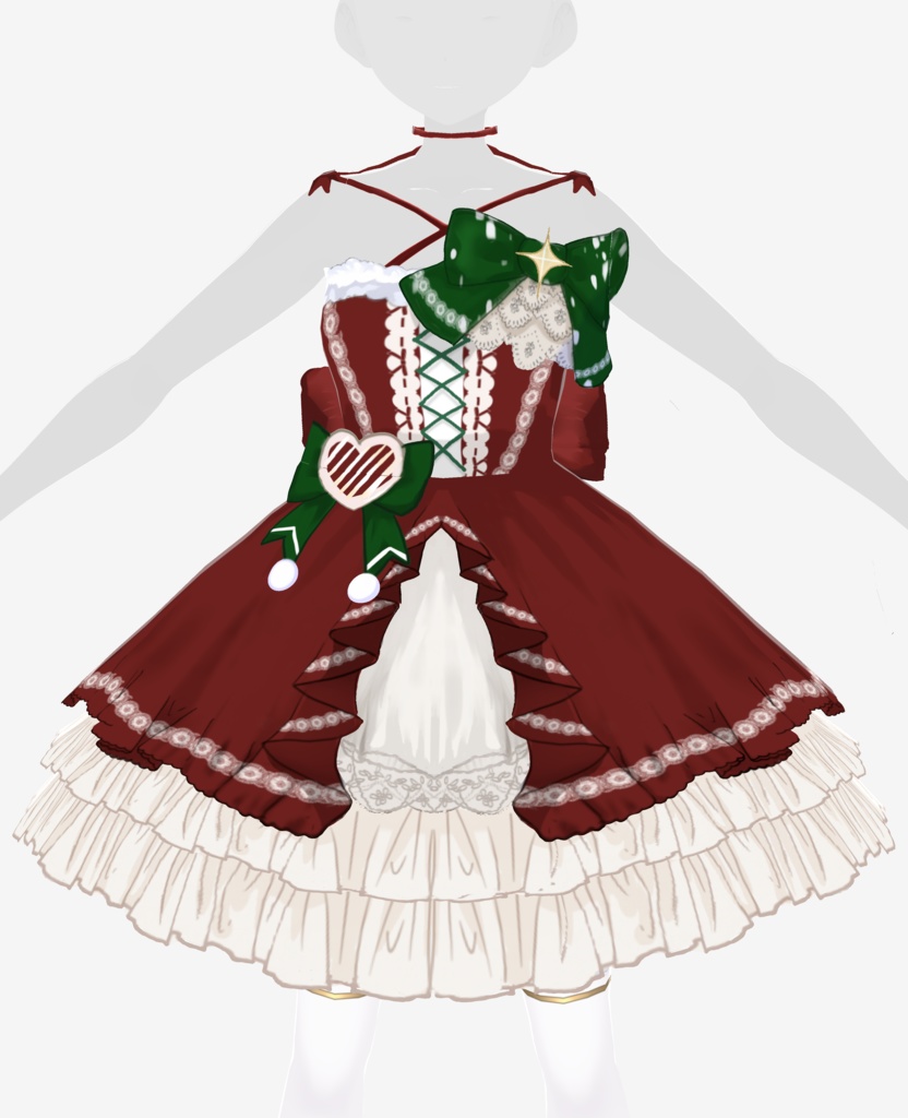 【VRoid衣装】Christmas style Lolita dress