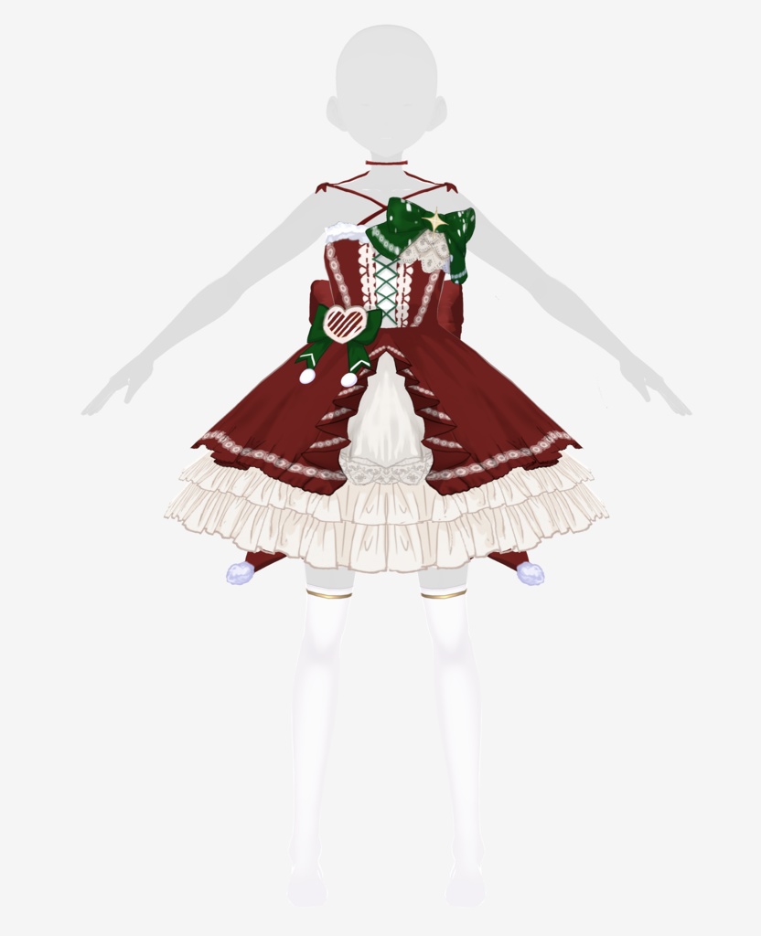 【VRoid衣装】Christmas style Lolita dress