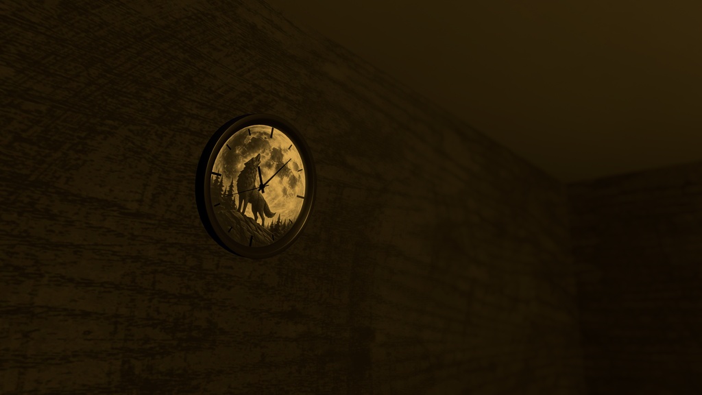 【VRChat向けワールドギミック】Wolf Moon Clock
