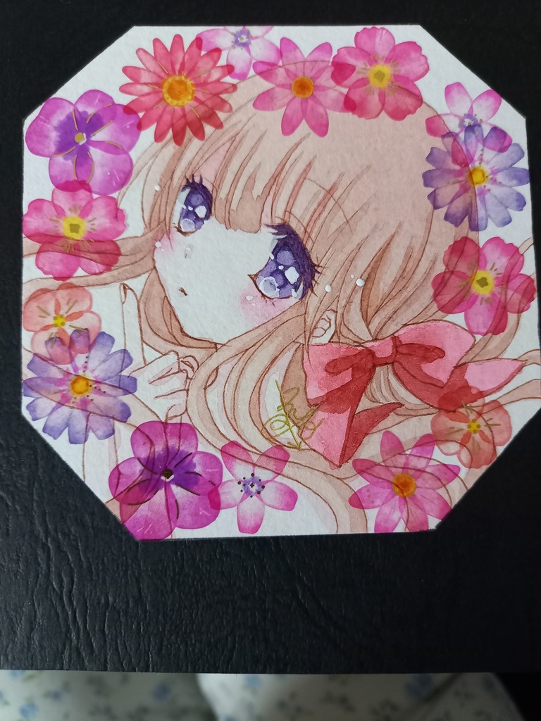 オリジナルイラスト【桃色の花たち】