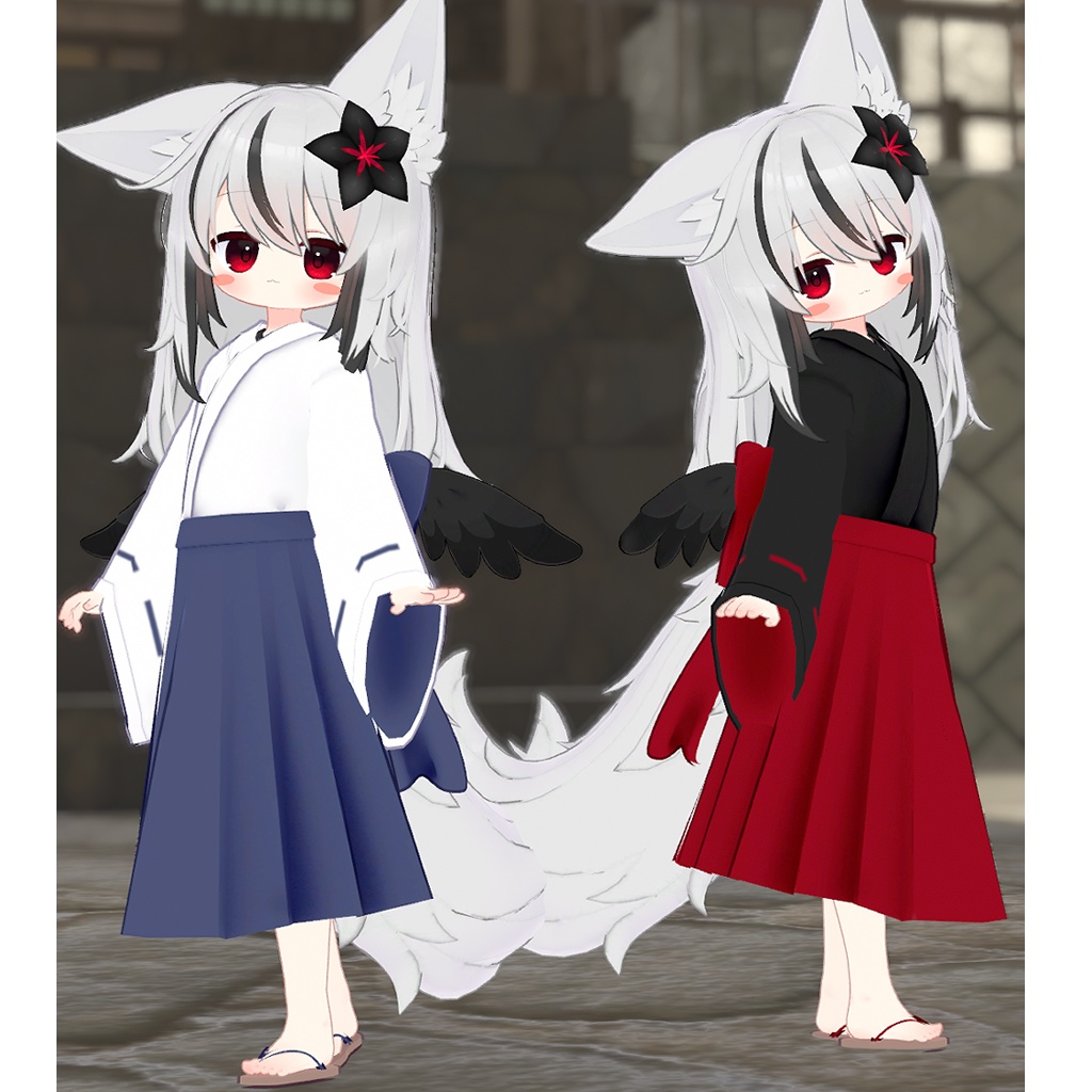 【こまいぬ通り、まめフレンズ対応】シンプル巫女服