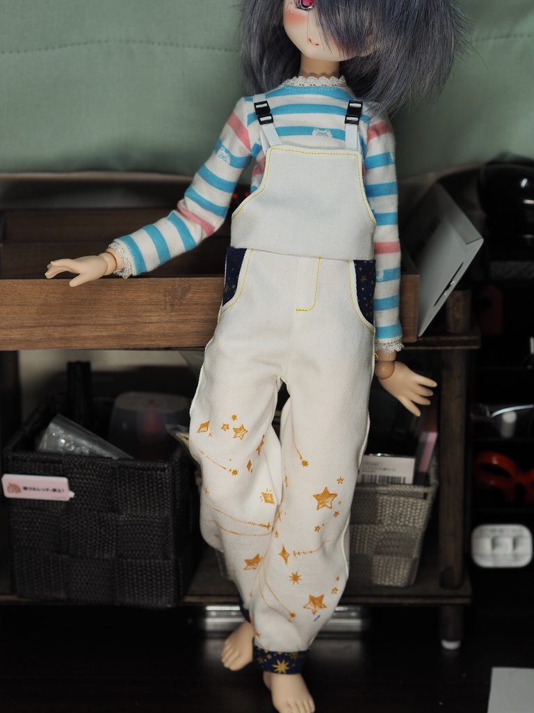 ☆MDD用 星のオーバーオール☆ +ペイズリー柄のバンダナ