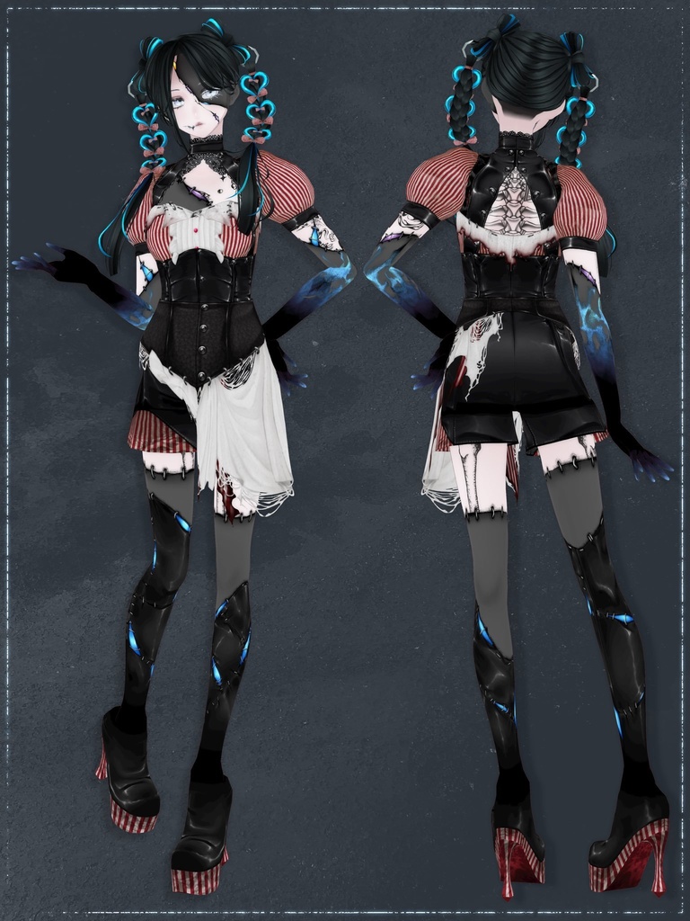 【女性モデル向け】ツギハギウェイター【VRoid正式版用】