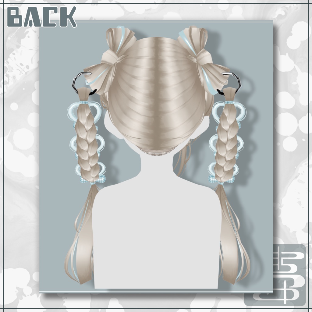 【VRoid正式版用】ハートリングツイン【ヘアプリセット】