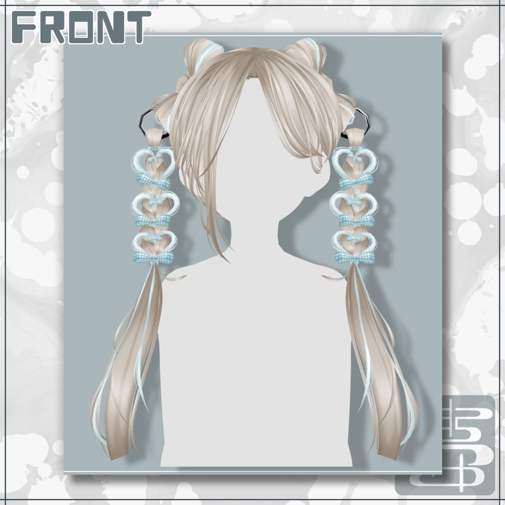 【VRoid正式版用】ハートリングツイン【ヘアプリセット】