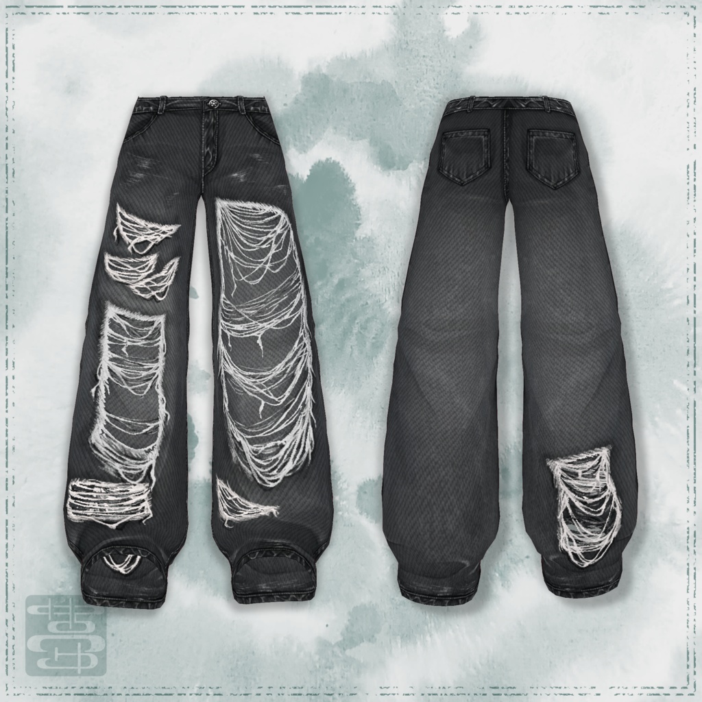 【男女兼用】シンプルダメージデニム【VRoid正式版用】