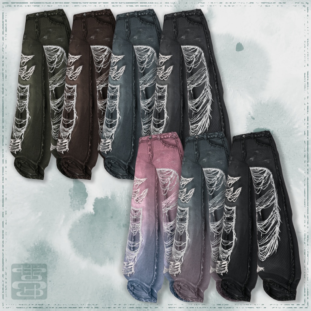 【男女兼用】シンプルダメージデニム【VRoid正式版用】