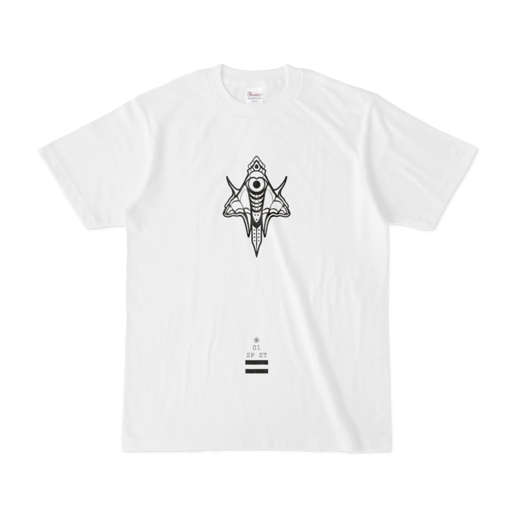 <新>抽象的な蜂のデザイン。白い。半袖Tシャツ